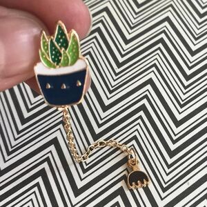 Cactus with Tool on Chain Enamel Pin NEW! 1088